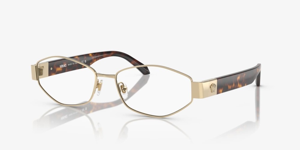 NWT Versace 0VE1298-PALE GOLD-1252-53 Brown Oval 53mm Glasses